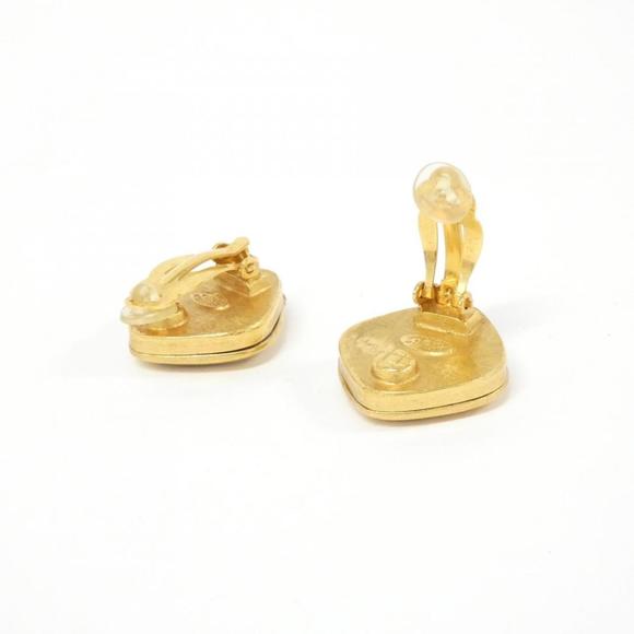 CHANEL Gold-Tone CC Crystal Drop Earrings - Picture 3 of 3